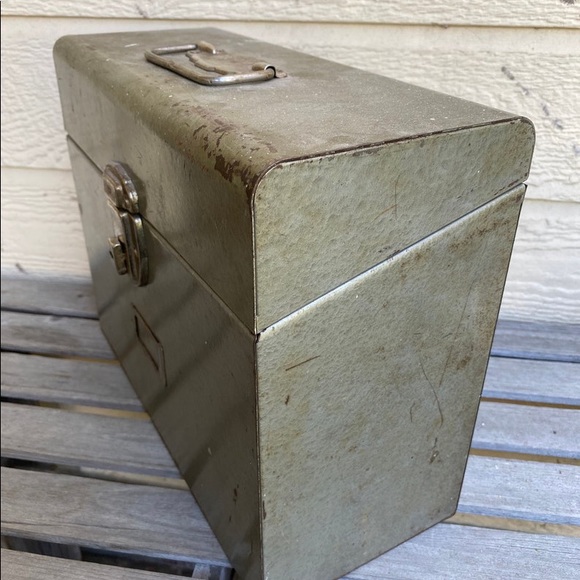 Vintage Excelsior Industrial Metal File Document Lock Box - Picture 6 of 11